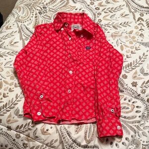 Cinch Kids Red Diamond Pattern Button Down Shirt
